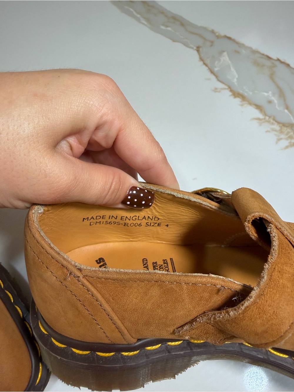 Women’s Vintage Tan Suede Mary Jane T-Strap Flats - Picture 8 of 11